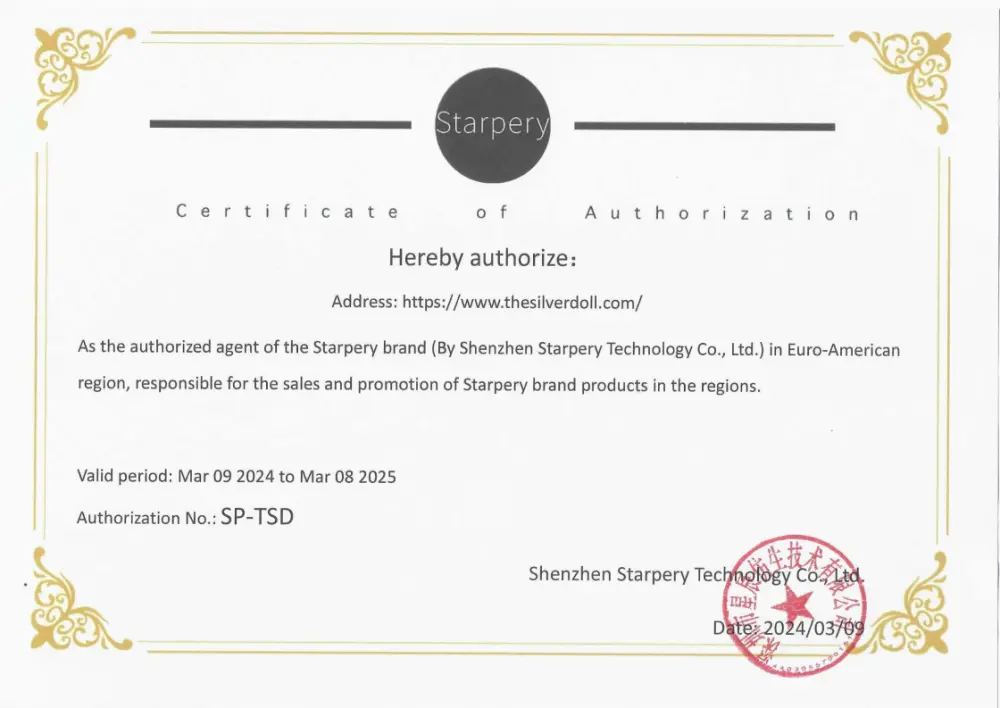 Certificato di autorizzazione di Starpery