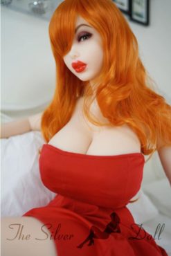 Jessica en robe rouge