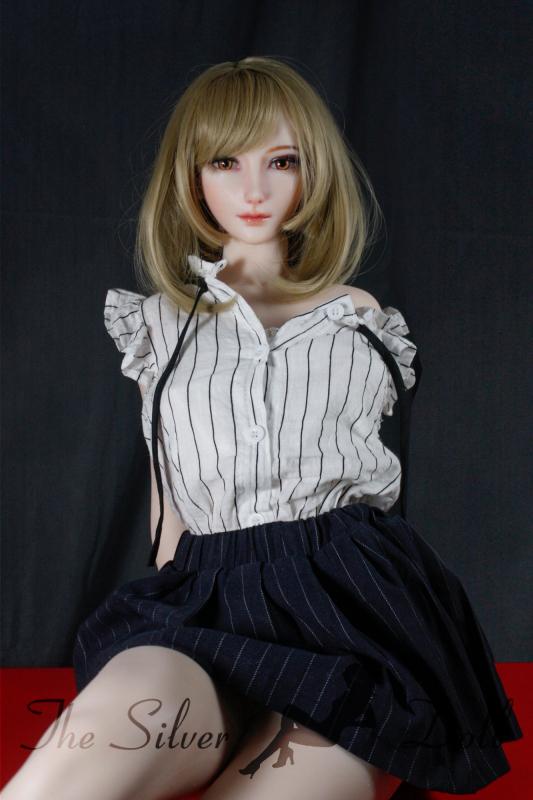 Amemiya Yuka with a striped blouse
