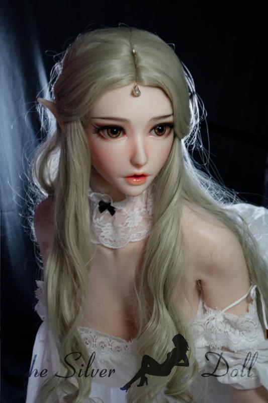 Kouno Ria in a white dress