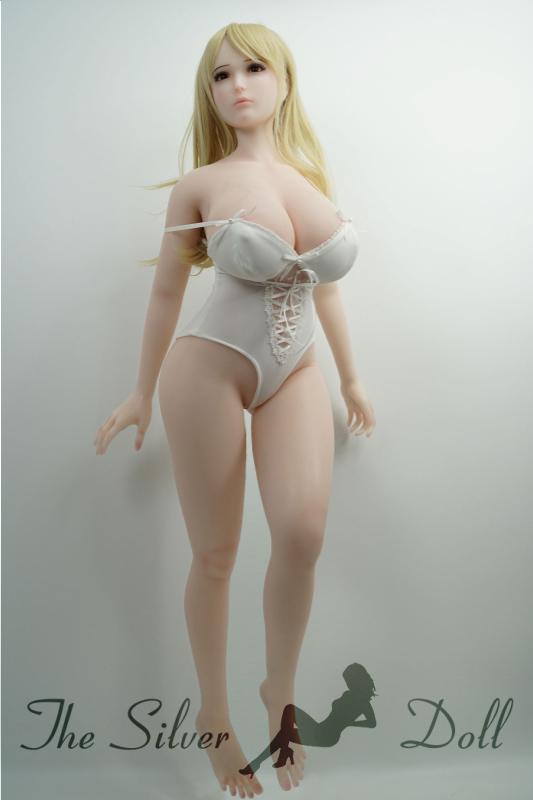 Mai blonde in white bodysuit