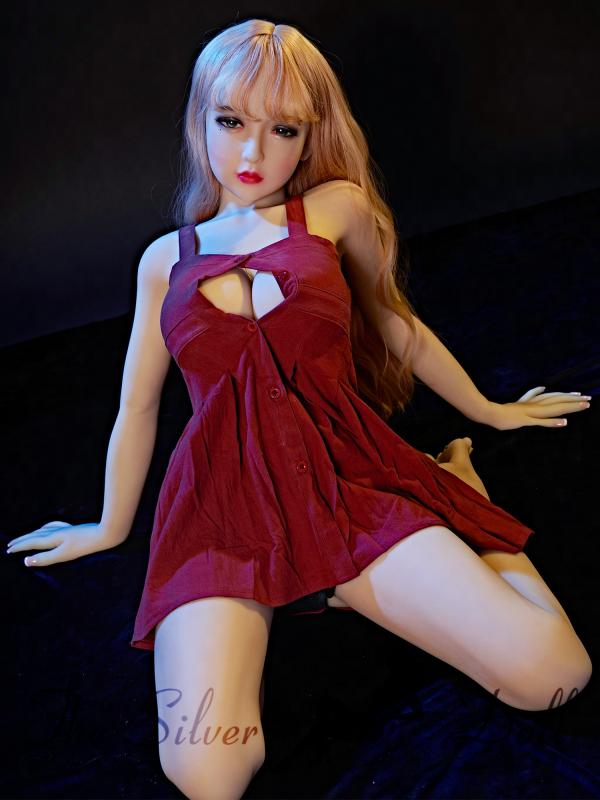 Chizue blonde in red dress