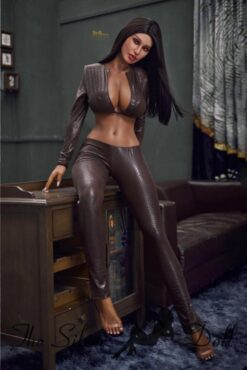 Pearl in a dark grey outfit