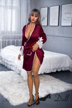 Angelina in a red night gown