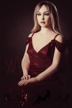 Gemma in burgundy dress