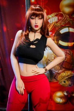 Thin Waist Scarlet en leggings rojos