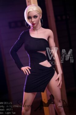 Valerie blonde in black dress