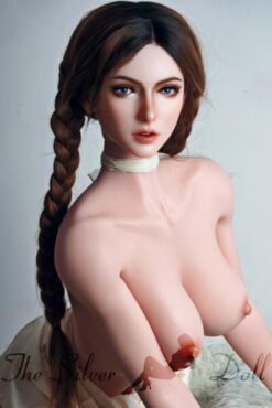 Kat Baccarin with a cream color dress