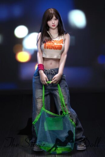 Karina in ripped jeans