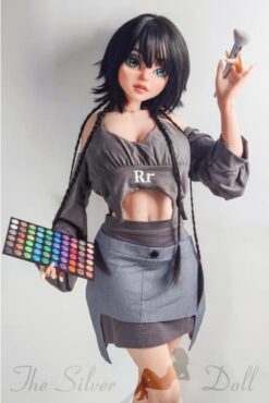 Chloe avec la palette de maquillage