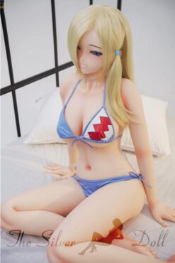 Kasumi blonde en bikini bleu