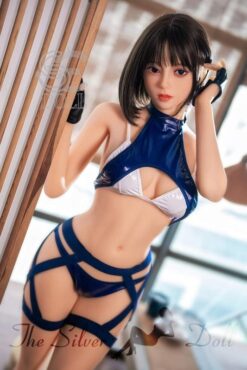 Hoshi in lingerie bianco e blu