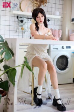 Yara brunette in white dress