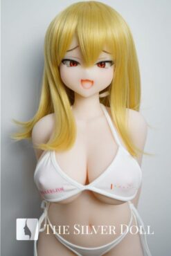 Akari blonde en bikini blanc