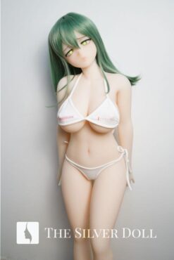 RicoA en bikini blanc et cheveux verts