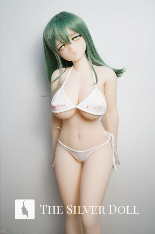 RicoA in white bikini and green hair