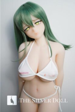 RicoA en bikini blanc et cheveux verts