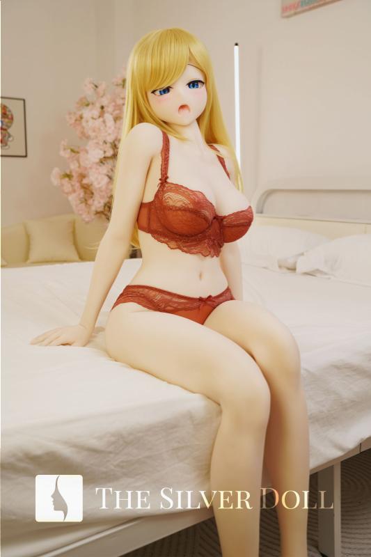 Aiko blonde in red lingerie