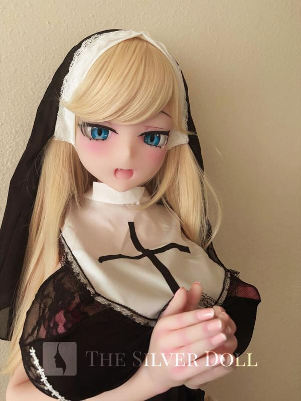 Anna wearing a nun's veil